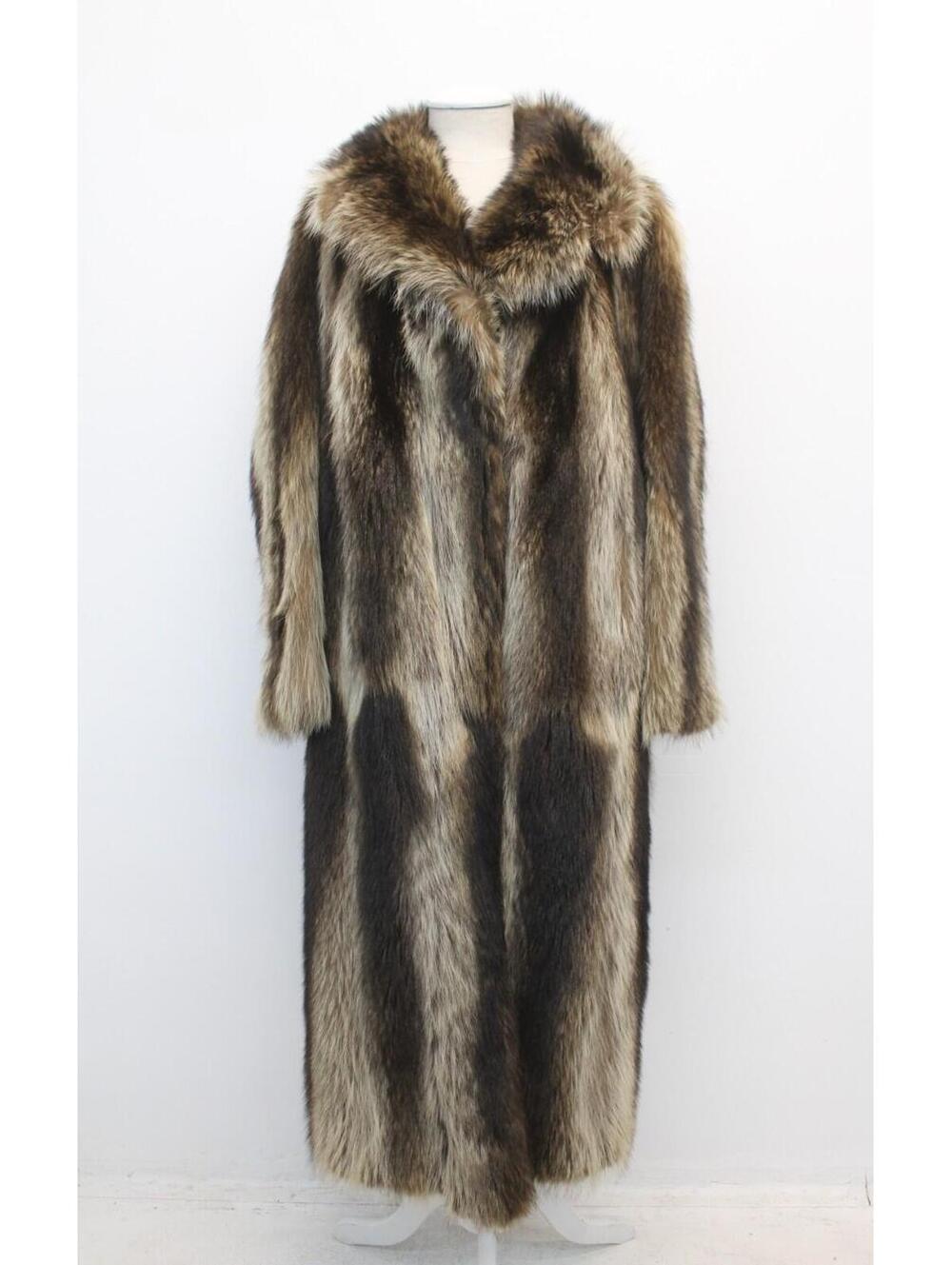 EXCELLENT CANADIAN RACCOON RACOON FUR COAT JACKET WOMEN WOMAN SIZE 16-18 XXLARGE